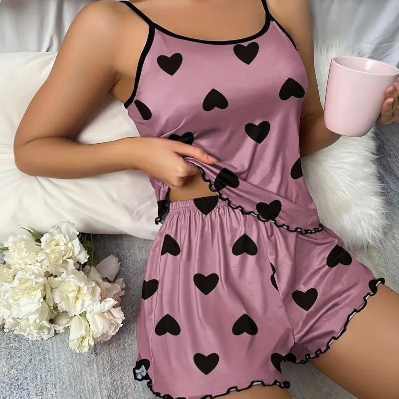 Print Party Pajama Set — Camisole & Shorts