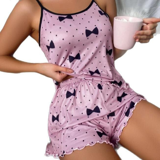 Print Party Pajama Set — Camisole & Shorts