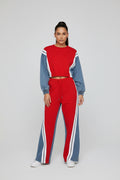 Contour Color-Block Sweatshirt & Wide-Leg Set