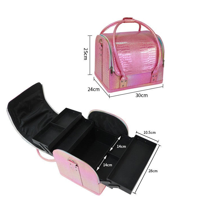 Croc Embossed Vanity Bag