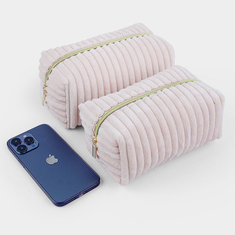 Velour Corduroy Makeup Bag