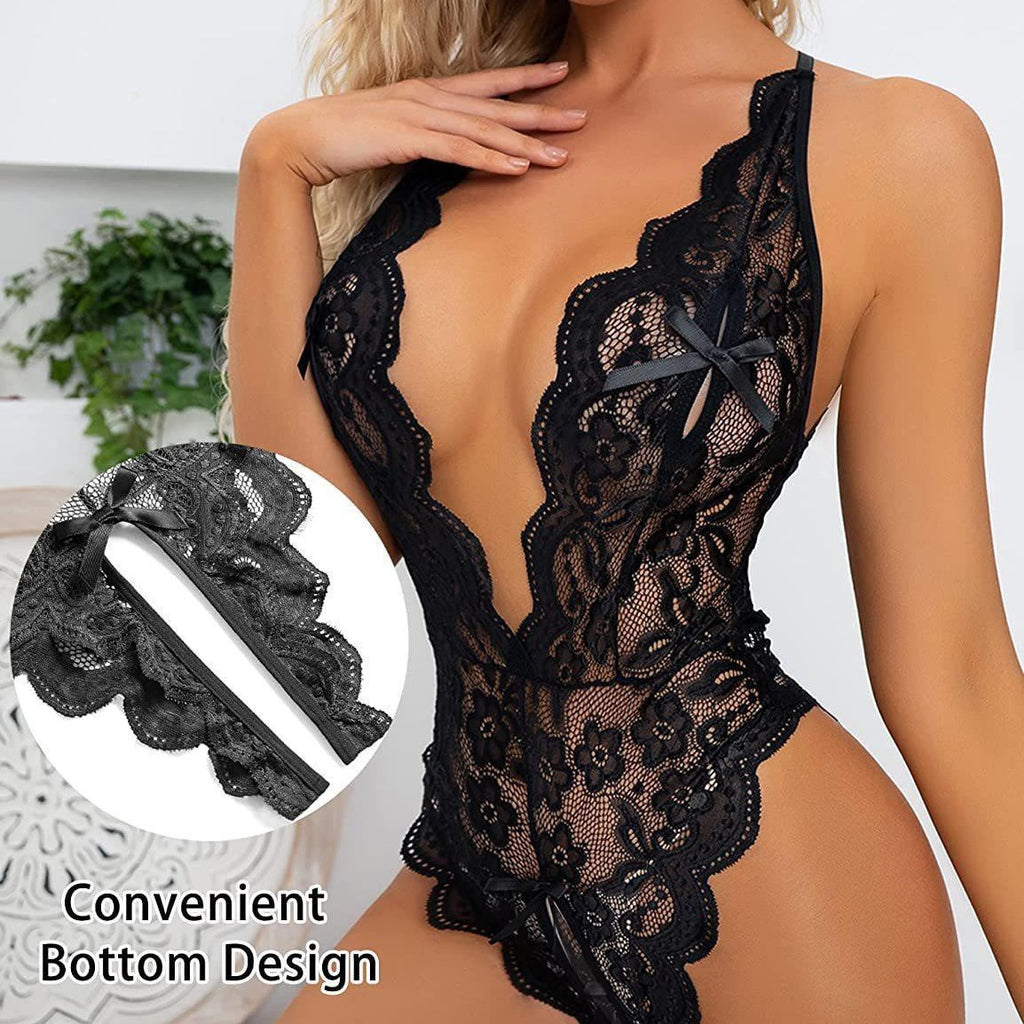 Lace Fantasy Lingerie Set — Mesh & Lace One-Piece
