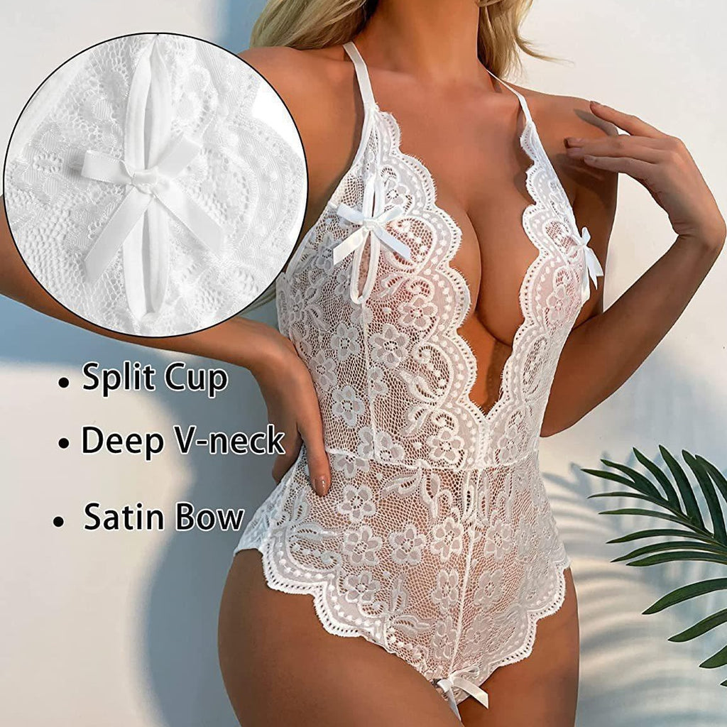Lace Fantasy Lingerie Set — Mesh & Lace One-Piece