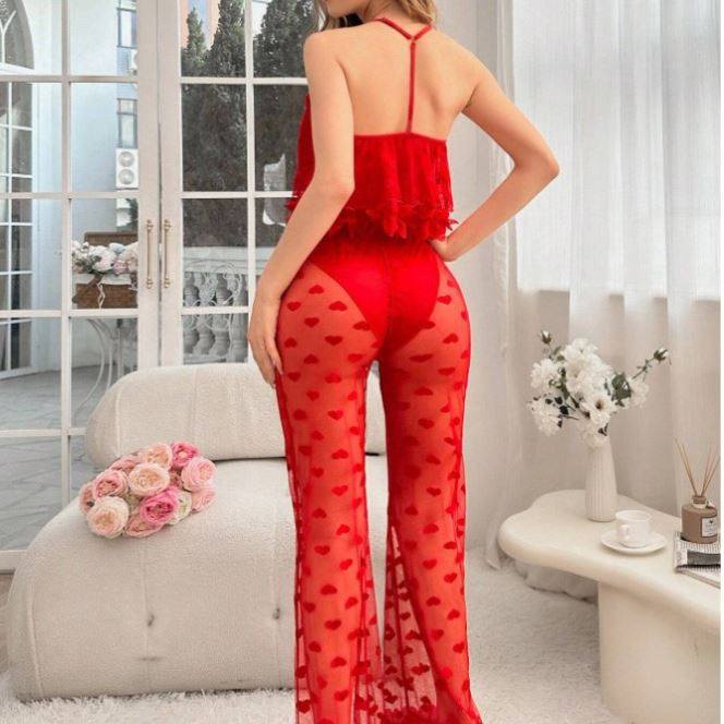 Rouge Lace Sheer Lingerie Set