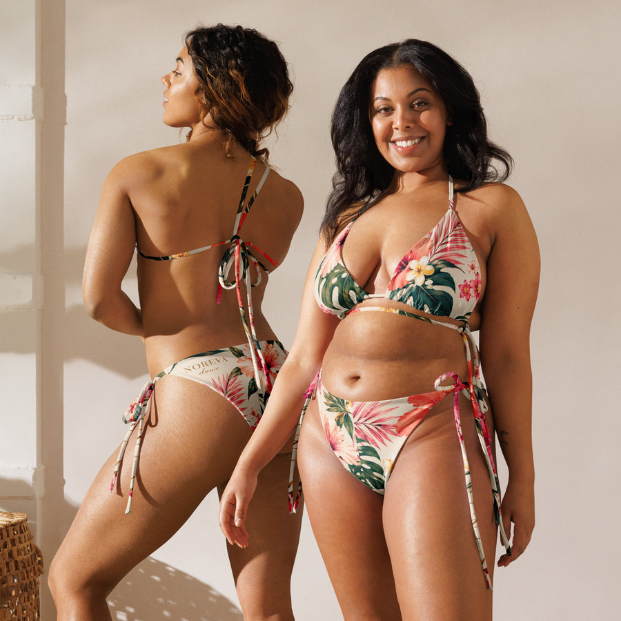 String Bikini Set — Tropical Floral Print